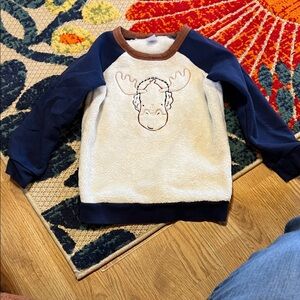 Carter's Blue and White Moose Sweatshirt